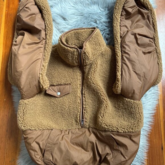 NWT Frame Fleece Mix Half Zip Pullover in Vicuna Brown Size XS - Picture 3 of 9